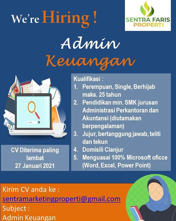 Lowongan Kerja Cianjur 2021 Admin Keuangan