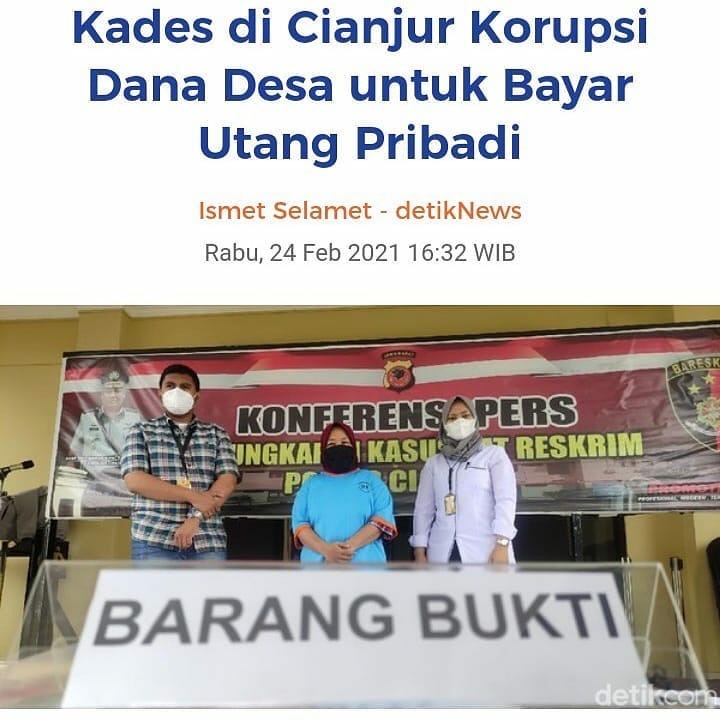 Mantan Kades Korupsi Dana Desa Untuk Bayar Hutang
