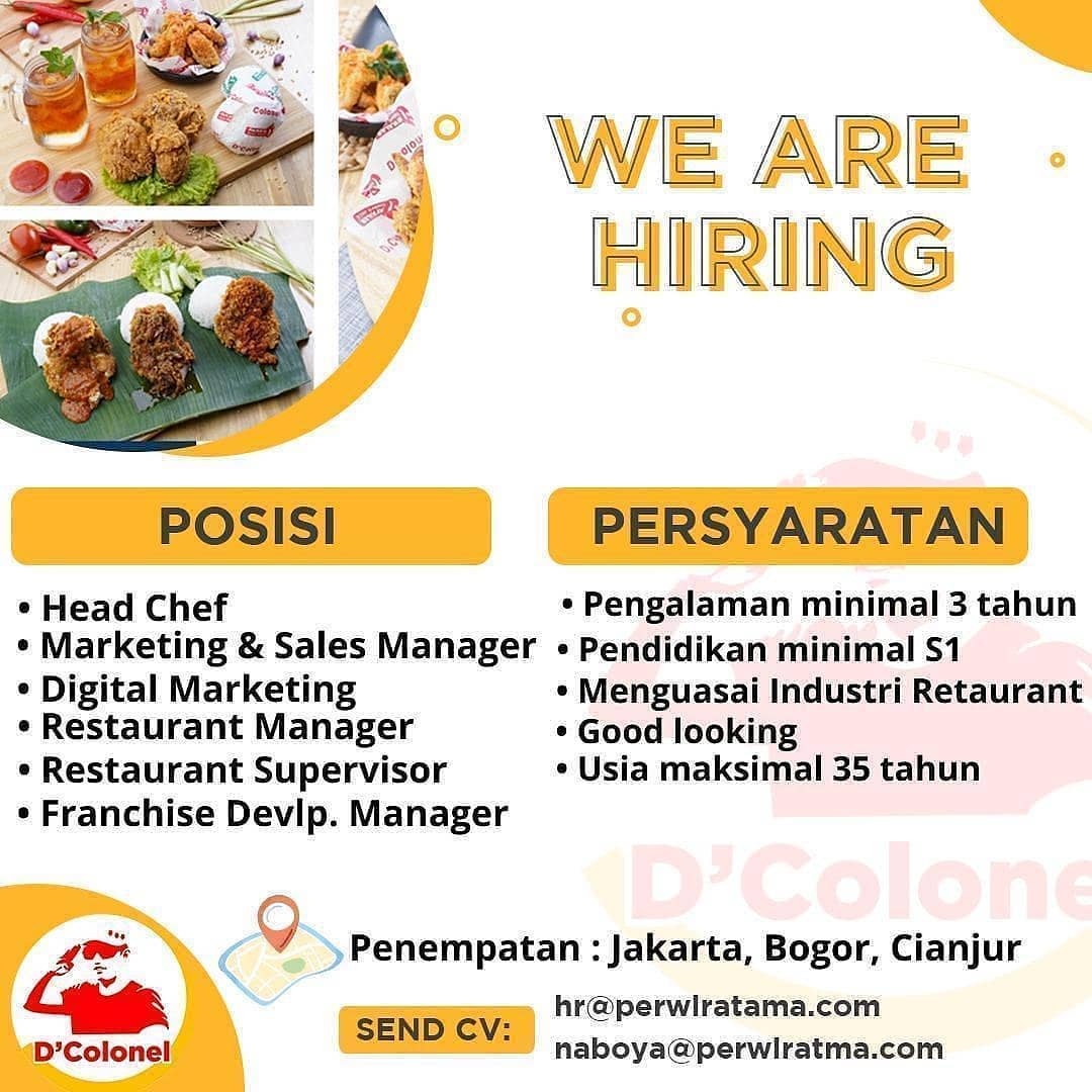 Lowongan Kerja Di D’Colonel Cianjur, Bogor, Jakarta