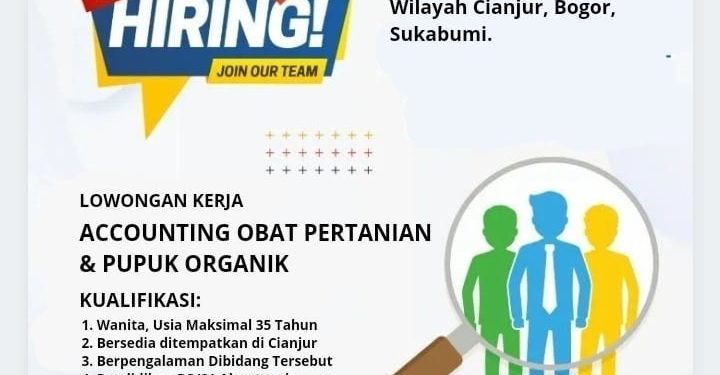 Lowongan Kerja Marketing Pupuk di PT. YIHSHENNINDO Cianjur , Bogor, Sukabumi