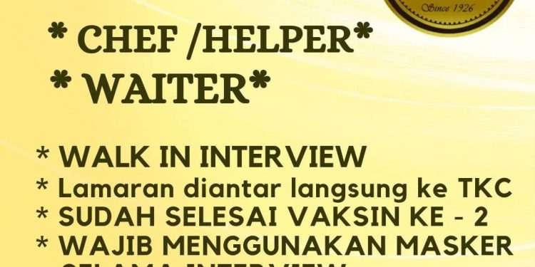 TKC Resto Cianjur Sedang Mencari Pekerja Untuk Chef/helper dan Waiter