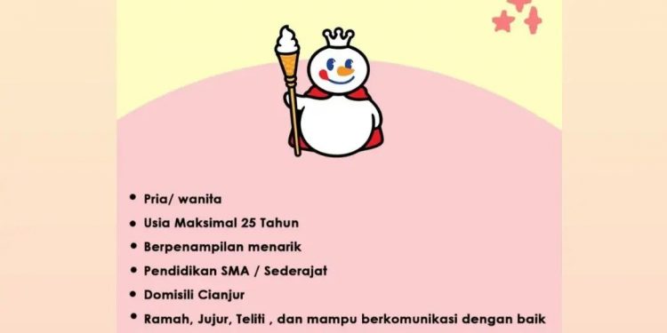Mixue Joglo Cianjur Membuka Kesempatan Kerja Part Time