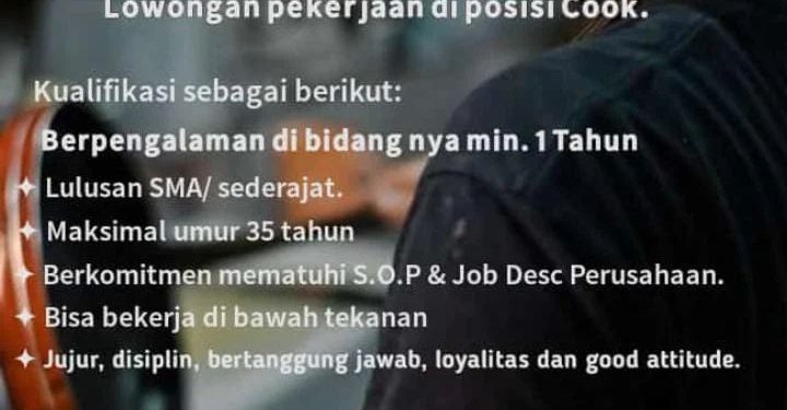 Lowongan Kerja Terbaru Sebagai Cook di Ujala Cafe Cianjur