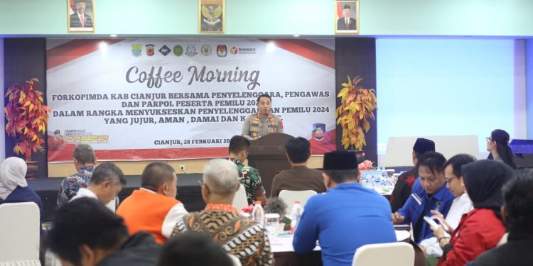Polres Cianjur Gelar Coffee Morning, Sukseskan Pemilu 2024 Mendatang