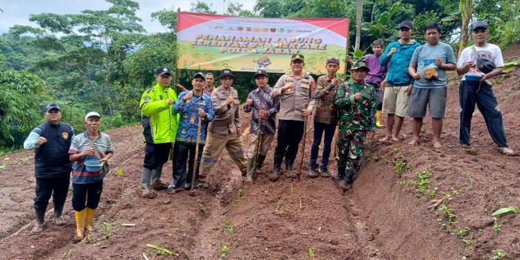 Polsek Bojongpicung Tanam Jagung Hibrida 2 Hektare di Haurwangi, Dukung Ketahanan Pangan Nasional